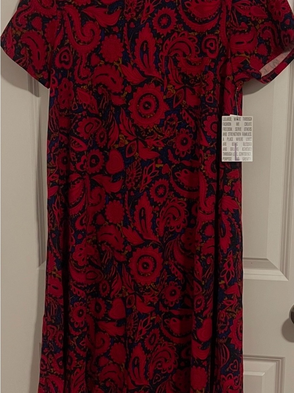 LuLaRoe Carly Red and Black High Low Dress